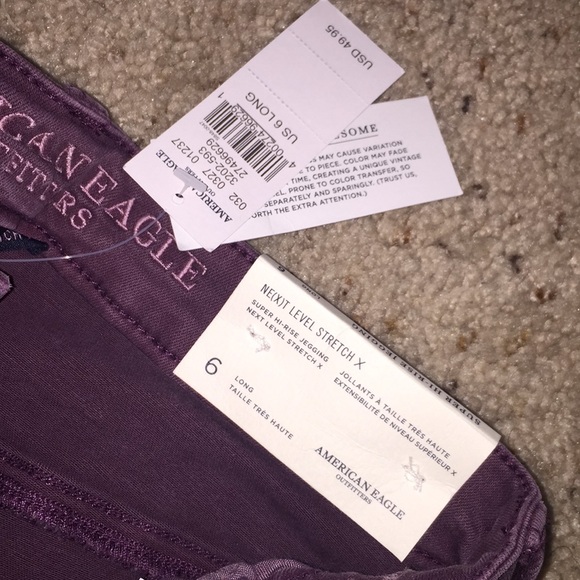 AE Purple Ripped High Rise Jeggings - Picture 4 of 4
